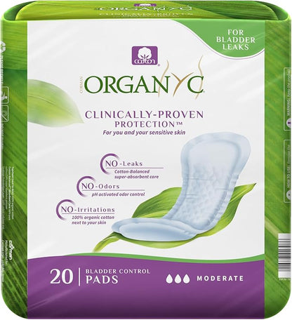 Organyc 100% Organic Cotton Incontinence Pads 16 Count…