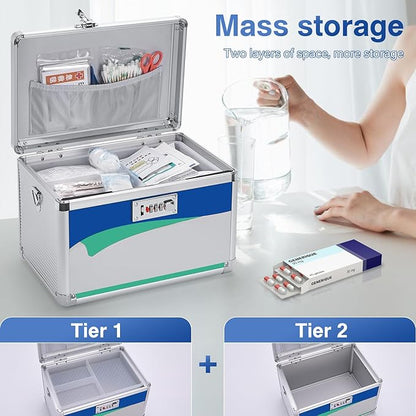 Medicine Lock Box With Combination Lock 15 x 8.7 x 9.4 Inches