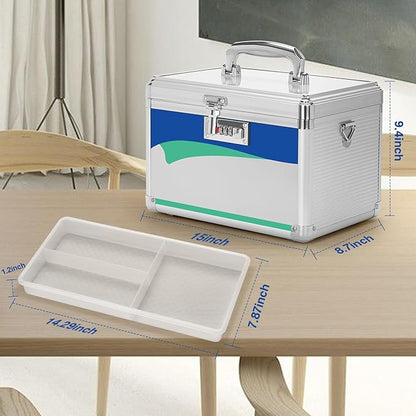 Medicine Lock Box With Combination Lock 15 x 8.7 x 9.4 Inches