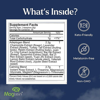 MoonBrew Magnesium Sleep Tea: Natural Melatonin-Free 14 Superfoods Whole30 & 30 Servings (4) Pack