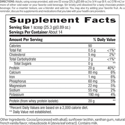 Biochem 100% Whey Sugar-Free Chocolate 20g, 12.5oz, Certified Vegetarian, Certified Gluten Free, Certified Non-GMO Tested, Keto Friendly, Grass-Fed…