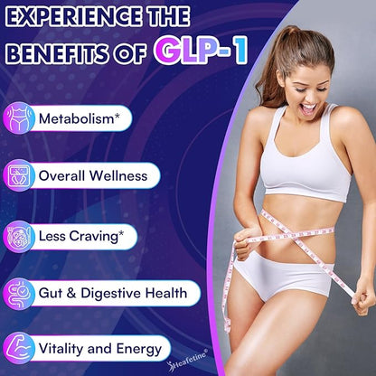 GLP-1 Supplement Support, with Naturally GLP1 Supplement Probiotic for Women & Men, Hops & Green Tea Extract, GLP 1 Supplements for Gut, Energy, GLP-1 Levels & Overall Health - 120 Capsules