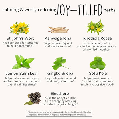 Joy-Filled Mood Support Supplement with St. 100% Plant-Based 120 ct