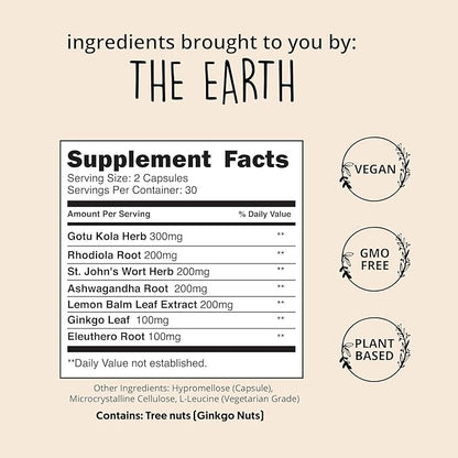 Joy-Filled Mood Support Supplement with St. 100% Plant-Based, 60 ct