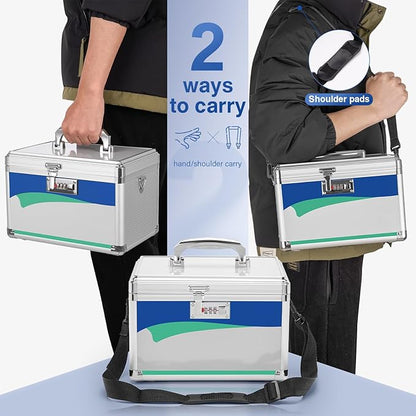 Medicine Lock Box With Combination Lock 15 x 8.7 x 9.4 Inches