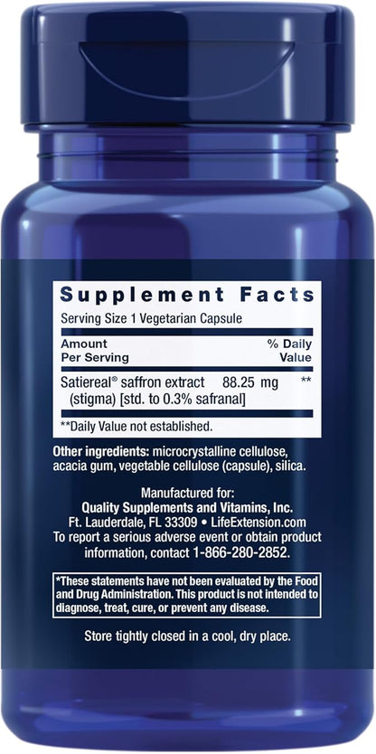 Life Extension Optimized Saffron, saffron extract, 60 vegetarian