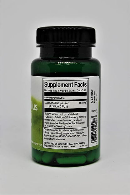 Swanson Lactobacillus Gasseri 3 Billion (60 Veggie 2 Bottles