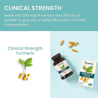 Himalaya Turmeric 95 Supplement with Curcumin/Curcuminoids, 600 mg, 60 Capsules, 60 Day