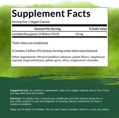 Swanson Lactobacillus Gasseri 3 Billion (60 Veggie 2 Bottles