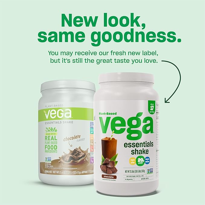 Vega Essentials Plant Based Protein Powder, Chocolate 2.4 lbs