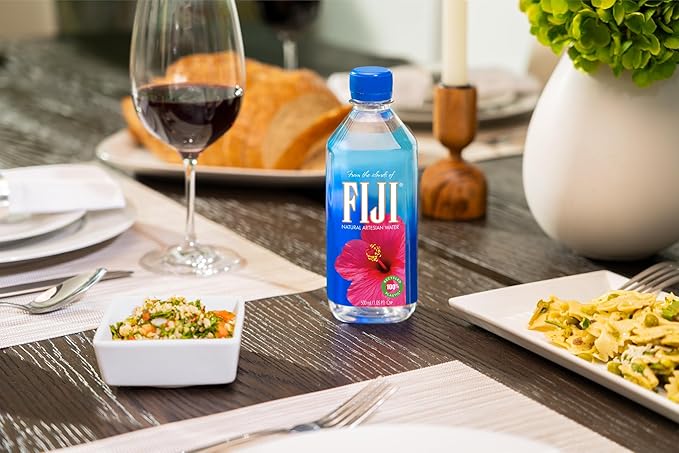 FIJI Natural Artesian Water 330 mL / 11.15 Fl Ounce Bottle (Pack of 6) - 100% Recycled Plastic