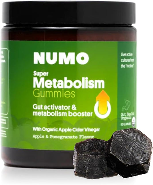 Numo Apple Cider Vinegar Gummies - ACV with Organic Apple Cider Vinegar & Organic MCT Oil - Supplement for Wellness - 3X Acetic Acid, 250 CFUs Probiotics - Organic, Vegan, Kosher, Non-GMO - 60 Count