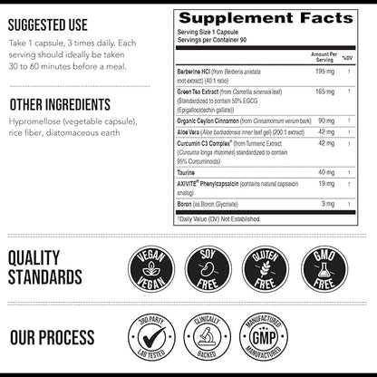Triquetra Health GLP-Activate | Hunger & Metabolism Support - Formulated to Support GLP1 Naturally - Expert Formulated - Take 1 Capsule Before Each Meal for Hunger & Metabolic Support - 90 Servings