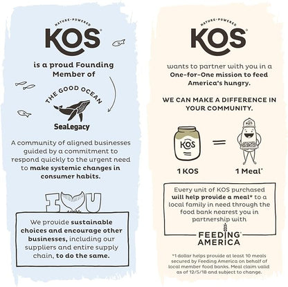 KOS Organic Plant Based Protein Powder, 15 Servings