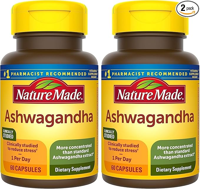 Nature Made Ashwagandha Capsules 125mg 60 Capsules, 60 Day 2)