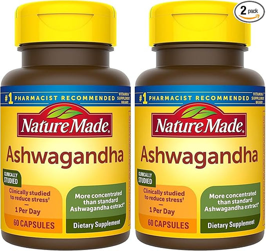 Nature Made Ashwagandha Capsules 125mg 60 Capsules, 60 Day 2)