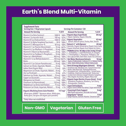 Paradise Herbs, Earth's Blend, Multivitamin, No 48 Organic B12, C, K2, Daily