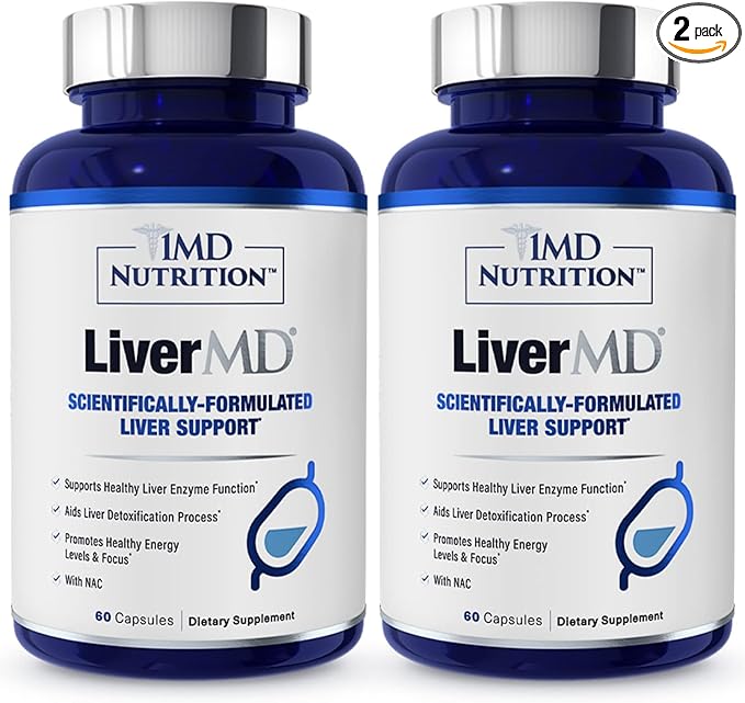 1MD LiverMD - Liver Support Supplement 60 Capsules (2-Pack)