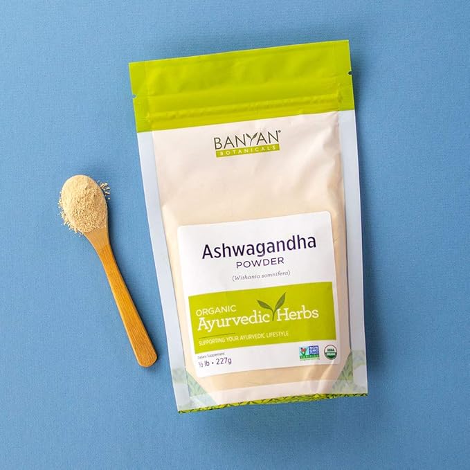 Banyan Botanicals Organic Ashwagandha Powder – 1/2lb –