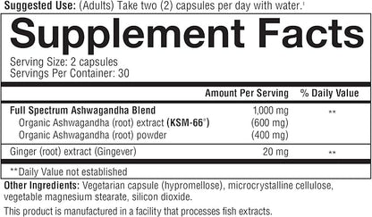 Youtheory Ashwagandha - 1,000 mg - 60 Vegetarian