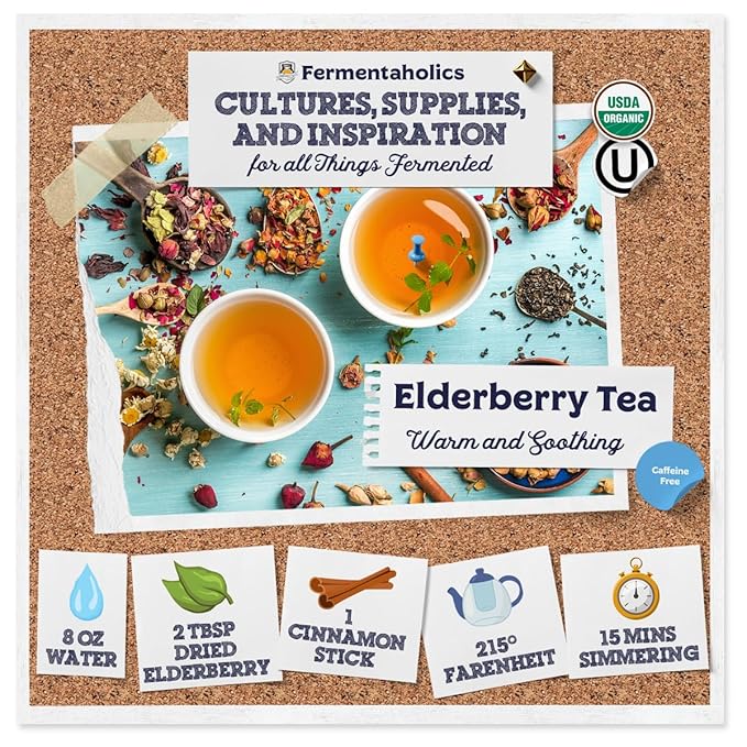 FERMENTAHOLICS | USDA Organic Dried Elderberries 8 oz