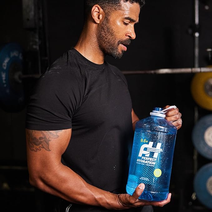 Perfect Hydration 9.5+ pH Alkaline Drinking Water, Electrolyte Minerals for Taste, 8 Gallons (2 Cases of 128 fl oz Jugs)