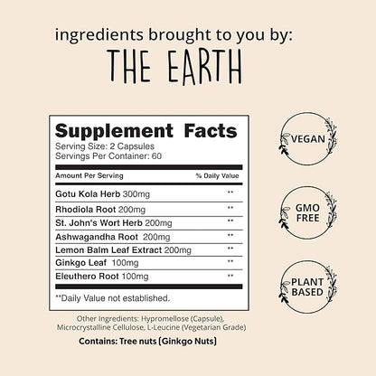 Joy-Filled Mood Support Supplement with St. 100% Plant-Based 120 ct