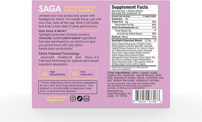 SAGA Organic Focus Shots 2oz Shots(12-Pack) Shots(12-Pack)