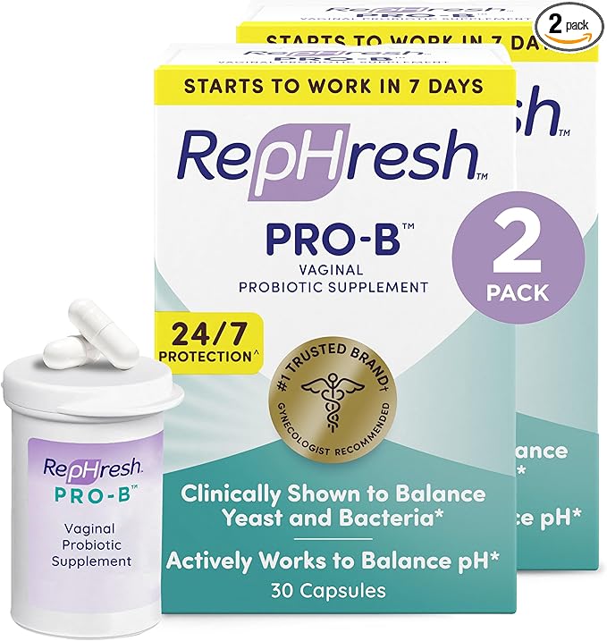 Rephresh Pro-B Probiotic Supplement for Women, 30 Oral Capsules (Pack of 2)