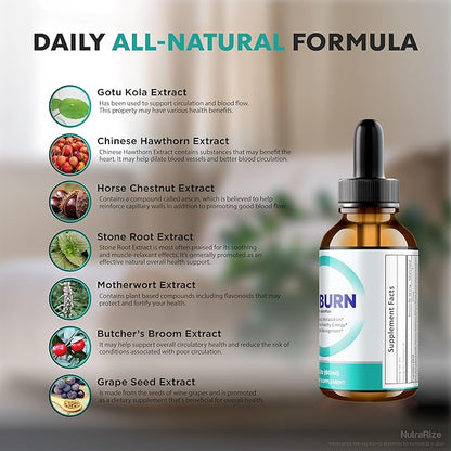 (3 Pack) 24 Burn Drops, All-Natural 24Burn Liquid (90 Servings)