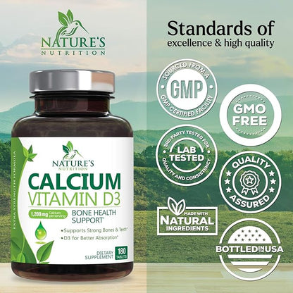 Calcium 1200 mg Plus Vitamin D3, 180 Tablets