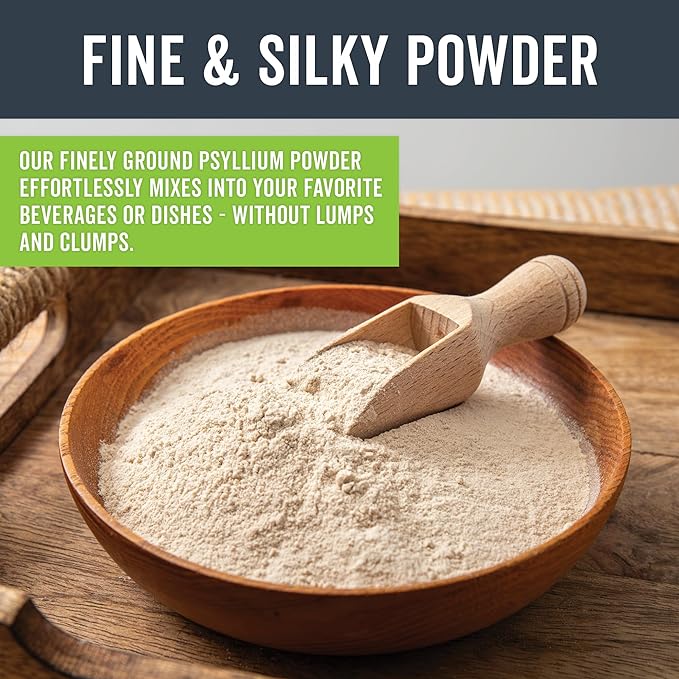 Viva Naturals Organic Psyllium Husk Powder, 10 oz - Finely Ground, Unflavored Plant Based Superfood - Good Source of Fiber for Gluten-Free Baking, Juices & Smoothies - Certified Vegan, Keto and Paleo