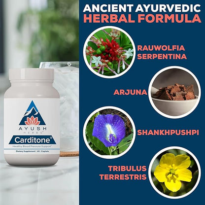 Ayush Herbs - Carditone caplets, 60 Count (Pack of 2)