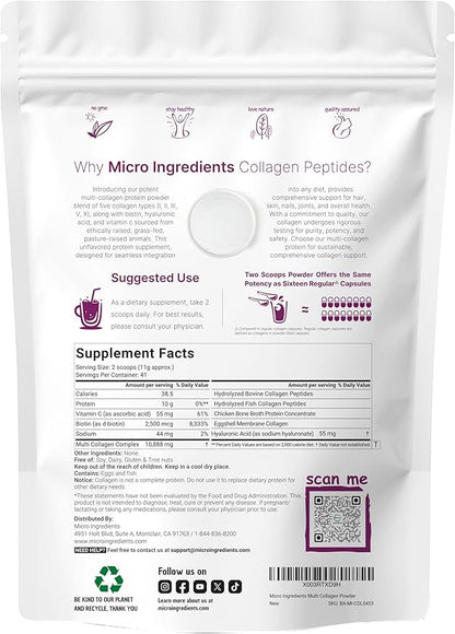 Multi Collagen Peptides Powder, 16 Oz