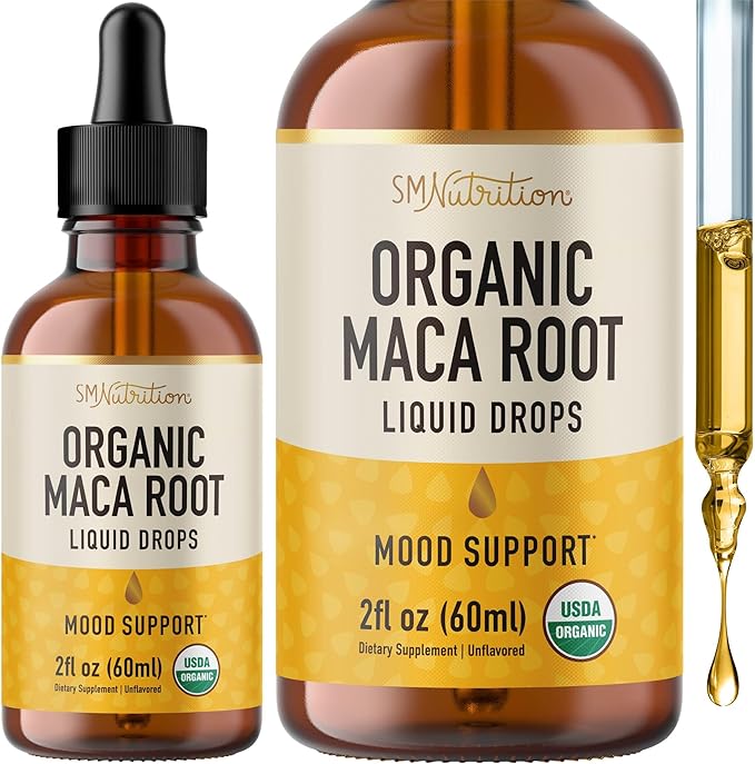 Maca Root Liquid Drops for Organic 2 Fluid 4-Month Supply, 120 Servings