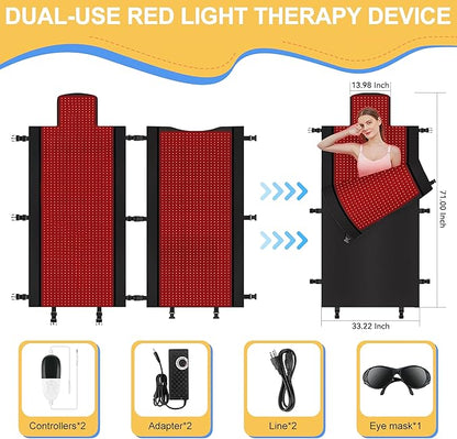 2024 New 3100pcs Dual Wavelength LED 660nm&850nm Red 71''x 33''（Black） 33''（Black）