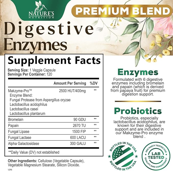 Digestive Enzymes with Probiotics 120 Capsules