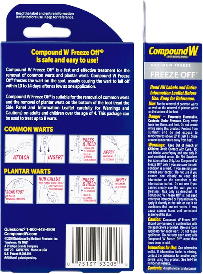 Compound W Freeze Off Remover, 8 1 Count