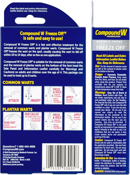 Compound W Freeze Off Remover, 8 1 Count
