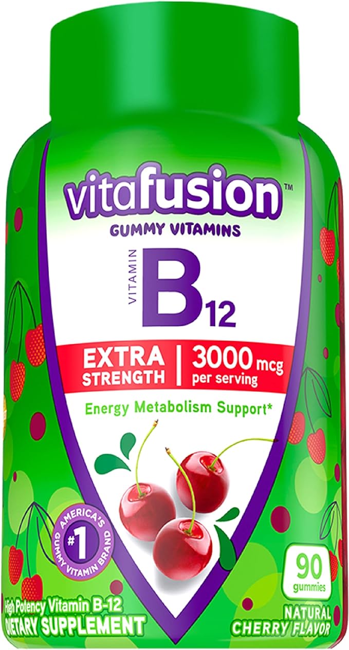 Vitafusion Extra Strength Vitamin B12 Gummy 1 Brand, 45 Day 90 Count