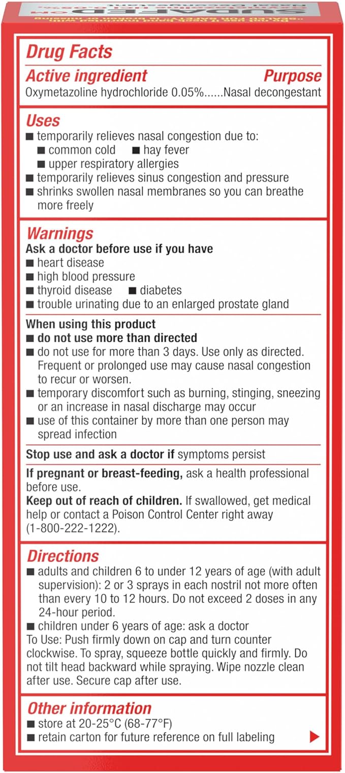 Sudafed Sinus Severe Original Nasal Spray, 12 Hour .05% Nose 1 fl.