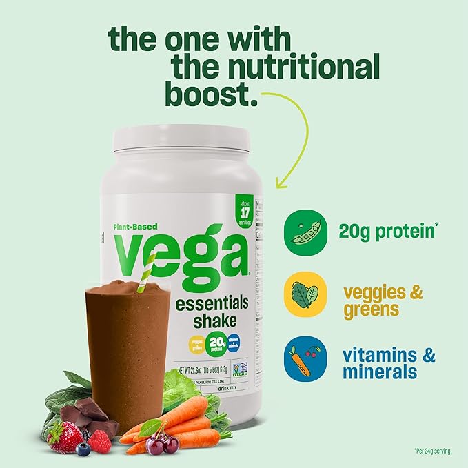 Vega Essentials Plant Based Protein Powder, Chocolate 2.4 lbs