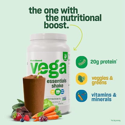 Vega Essentials Plant Based Protein Powder, Chocolate 2.4 lbs