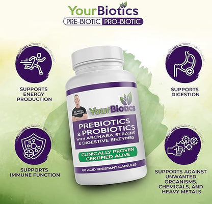 YourBiotics Prebiotics and Probiotics for Men 60 Count