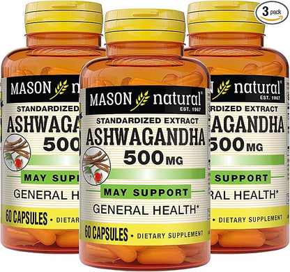 MASON NATURAL, Ashwagandha 500 mg, Adaptogens 180 Day