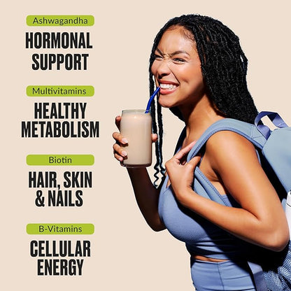VitaHustle ONE - Superfood Meal Replacement Shake, Plant Based Protein Powder, Vegan. 86 Superfoods, Vitamins, & Minerals, Ashwagandha, Adaptogens. Founded by Kevin Hart. (Vanilla) 15 Servings