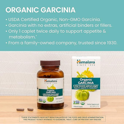 Himalaya Organic Garcinia Cambogia Herbal Supplement, 600 mg, 60 Plant-Based 2 Pack