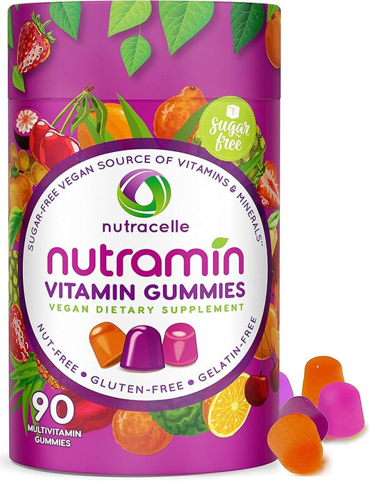 NUTRAMIN Daily Vegan Keto Multivitamin Gummies D2, and B6, B12 B12 & 90 Count, 45 Days