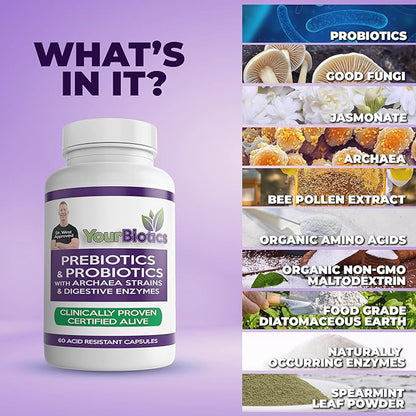 YourBiotics Prebiotics and Probiotics for Men 60 Count