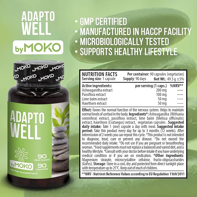 AdaptoWELL with Passionflower and Ashwagandha 90 Capsules